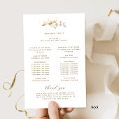 Programme de mariage élégant et simple blanc et or