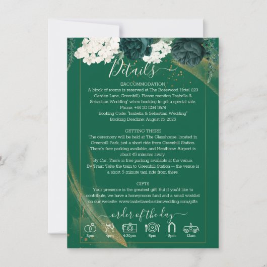 Programme de mariage élégant et tendance rose vert (Devant)