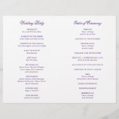 Programme de mariage élégant et traditionnel viole (Dos)