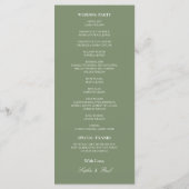Programme de mariage élégant et vert Sage (Dos)