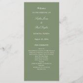 Programme de mariage élégant et vert Sage (Devant)