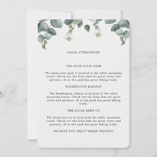 Programme de mariage élégant eucalyptus (Dos)