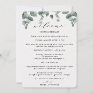 Programme de mariage élégant Eucalyptus