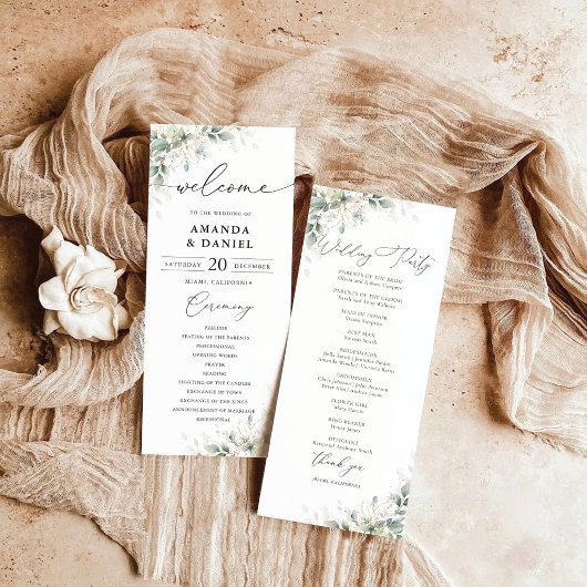 Programme de mariage Élégant Eucalyptus