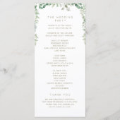 programme de mariage élégant Eucalyptus vert (Dos)
