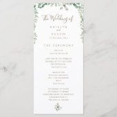 programme de mariage élégant Eucalyptus vert (Devant)