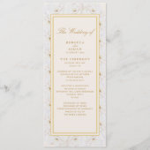 Programme de mariage élégant floral blanc ivoire d (Devant)