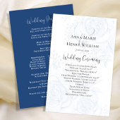 Programme de mariage Élégant Floral Blue