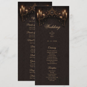 Programme de mariage élégant floral gothique Hallo