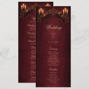 Programme de mariage élégant floral gothique Hallo