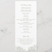 Programme de mariage élégant floral hydrangea vert (Dos)