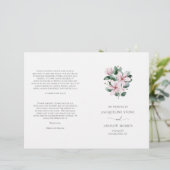 Programme de mariage élégant floral Magnolia rose (Debout devant)