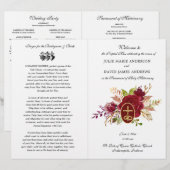 Programme de Mariage Élégant Floral Messe Latine C (Devant / Derrière)