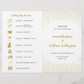 Programme de mariage Elegant Gold Confetti (Devant)