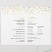 Programme de mariage Elegant Gold Confetti (Dos)