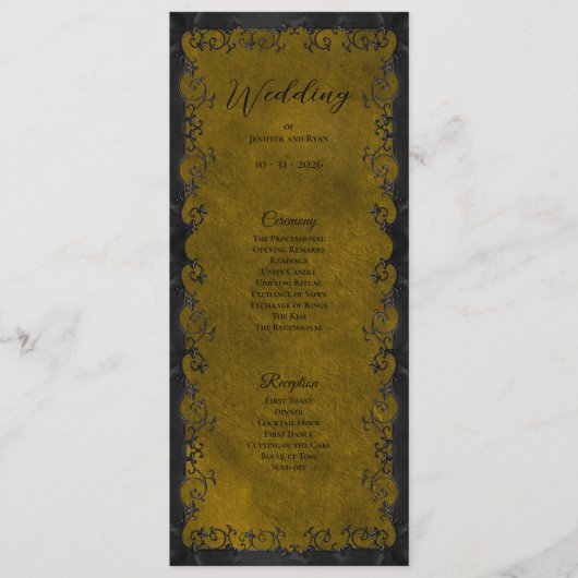 Programme de mariage élégant gothique (Devant)