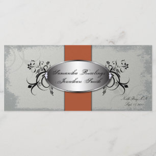 Programme de mariage Elégant Grey Orange Vintage F