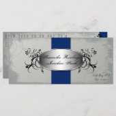 Programme de mariage Elégant Grey Royal Vintage Fl (Devant / Derrière)