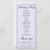 Programme de mariage élégant minimaliste lavande (Dos)