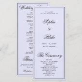 Programme de mariage élégant minimaliste lavande (Devant / Derrière)