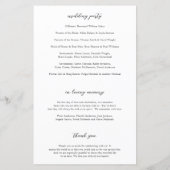 Programme de mariage élégant moderne neutre (Dos)