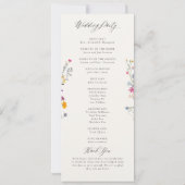 Programme de mariage élégant moderne Wildflower Gr (Dos)