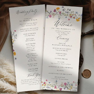 Programme de mariage élégant moderne Wildflower Gr