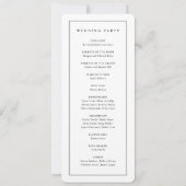 Programme de mariage élégant monogramme noir et bl (Dos)