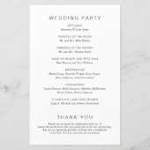 Programme de mariage élégant monogramme noir et bl (Dos)