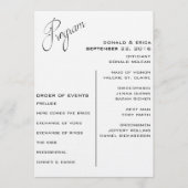 Programme de mariage élégant noir et blanc (Devant)