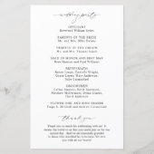 Programme de mariage élégant noir et blanc classiq (Dos)