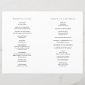 Programme de mariage élégant noir et blanc classiq (Dos)