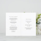 Programme de mariage élégant noir et blanc classiq (Debout devant)