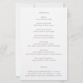 Programme de mariage élégant noir et blanc épuré (Dos)