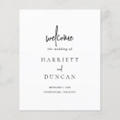 Programme de mariage élégant noir et blanc intempo (Devant)