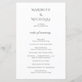 Programme de mariage élégant noir et blanc moderne (Devant)