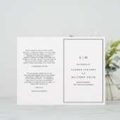 Programme de mariage élégant noir et blanc simple (Debout devant)