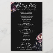 Programme de mariage élégant noir humeur sombre (Dos)