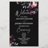 Programme de mariage élégant noir humeur sombre (Devant)