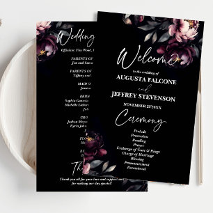 Programme de mariage élégant noir humeur sombre