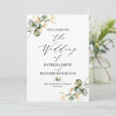 Programme de mariage élégant or et verdure (Debout devant)