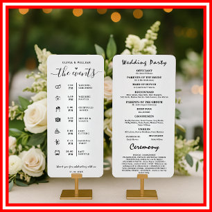 Programme de Mariage Élégant Ordre des Événements