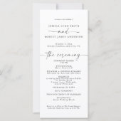 Programme De Mariage Élégant, Ordre Simple Des Évé (Devant)