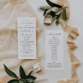 Programme De Mariage Élégant, Ordre Simple Des Évé