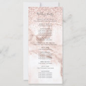 Programme de mariage élégant pailleté or rose marb (Dos)