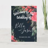 Programme de mariage Elégant Pêche Orange Floral (Devant)