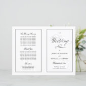 Programme de mariage élégant pliable avec bordure  (Debout devant)