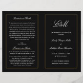 Programme de mariage élégant pliable Monogramme No (Devant)