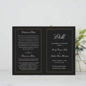 Programme de mariage élégant pliable Monogramme No (Debout devant)