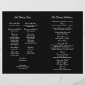Programme de mariage élégant pliable Monogramme No (Dos)